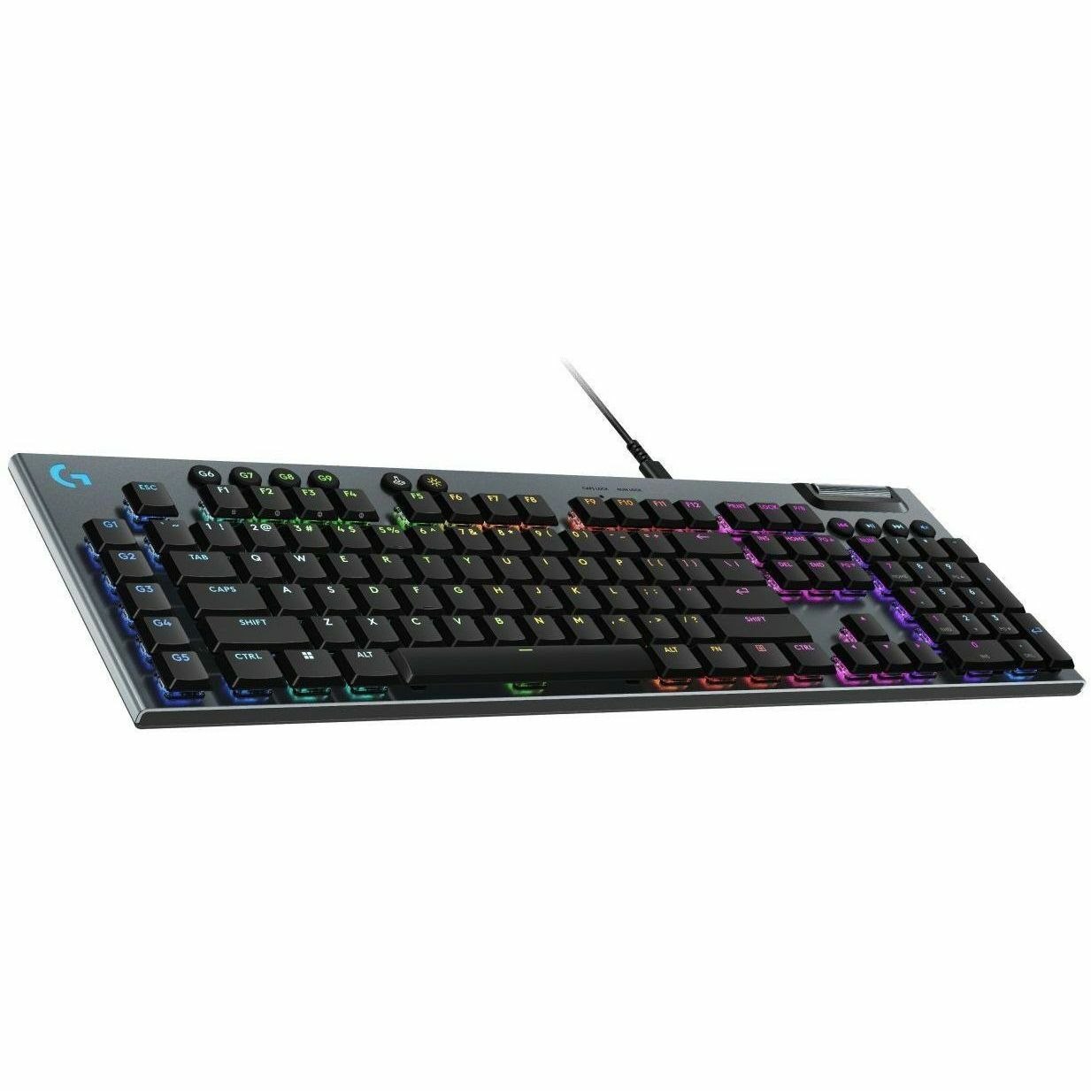 Logitech G G915 X Gaming Keyboard - Cable Connectivity - USB Interface - RGB LED - English (UK) - QWERTY Layout - Black