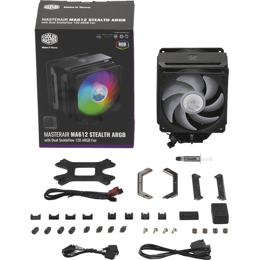 Cooler Master MasterAir MA612 Stealth ARGB Cooling Fan/Heatsink - Processor