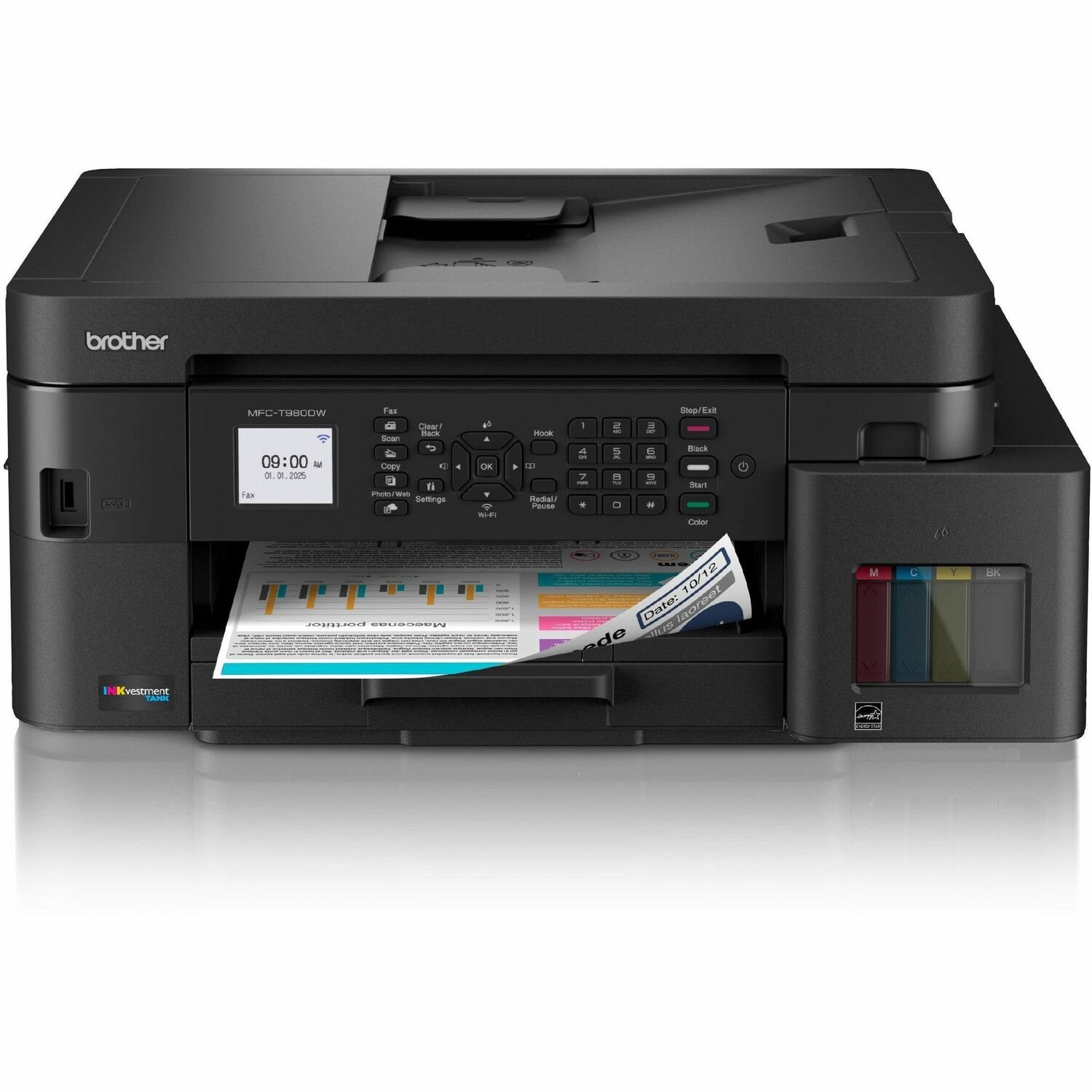 Brother MFC-T980DW Wired & Wireless INKvestment Tank Inkjet Multifunction Printer - Color