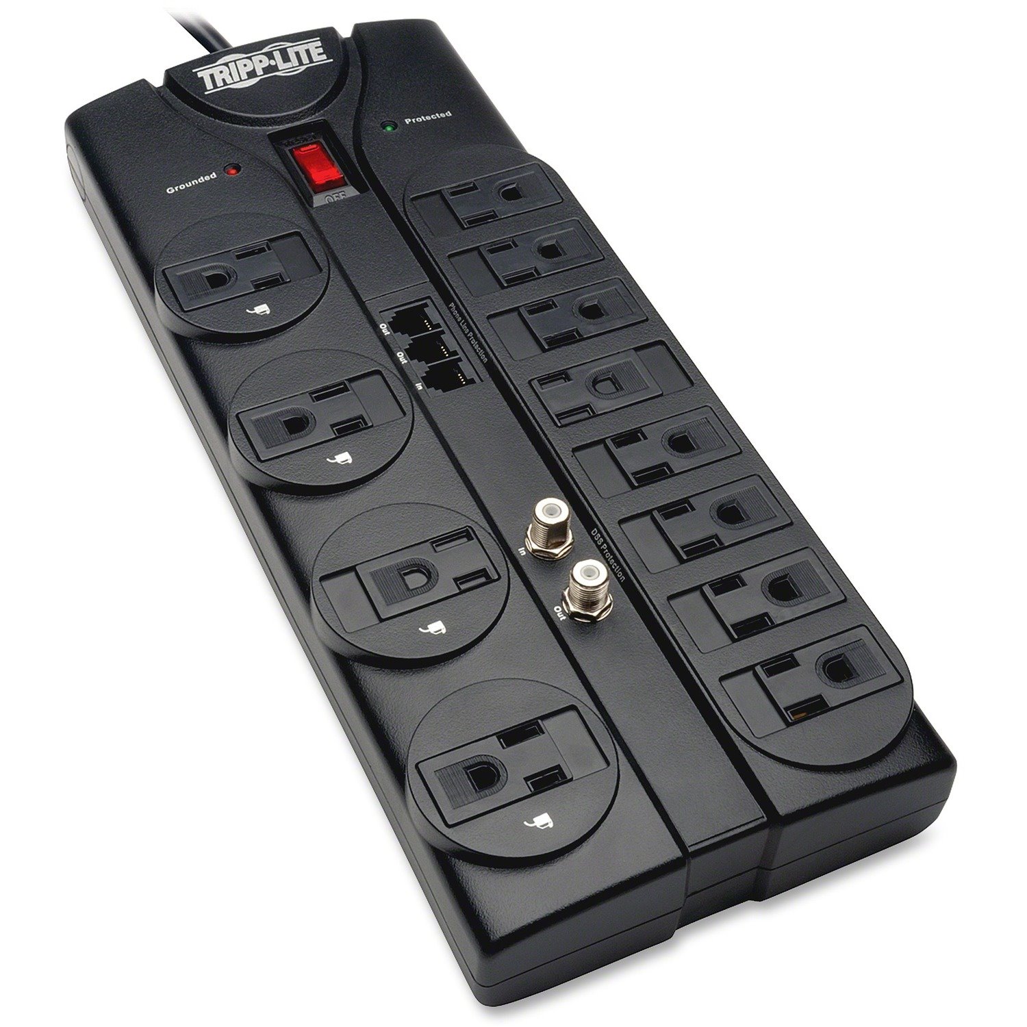 Eaton Tripp Lite Series Protect It! 12-Outlet Surge Protector, 8 ft. (2.43 m) Cord, 2880 Joules, Tel/Modem/Coaxial Protection