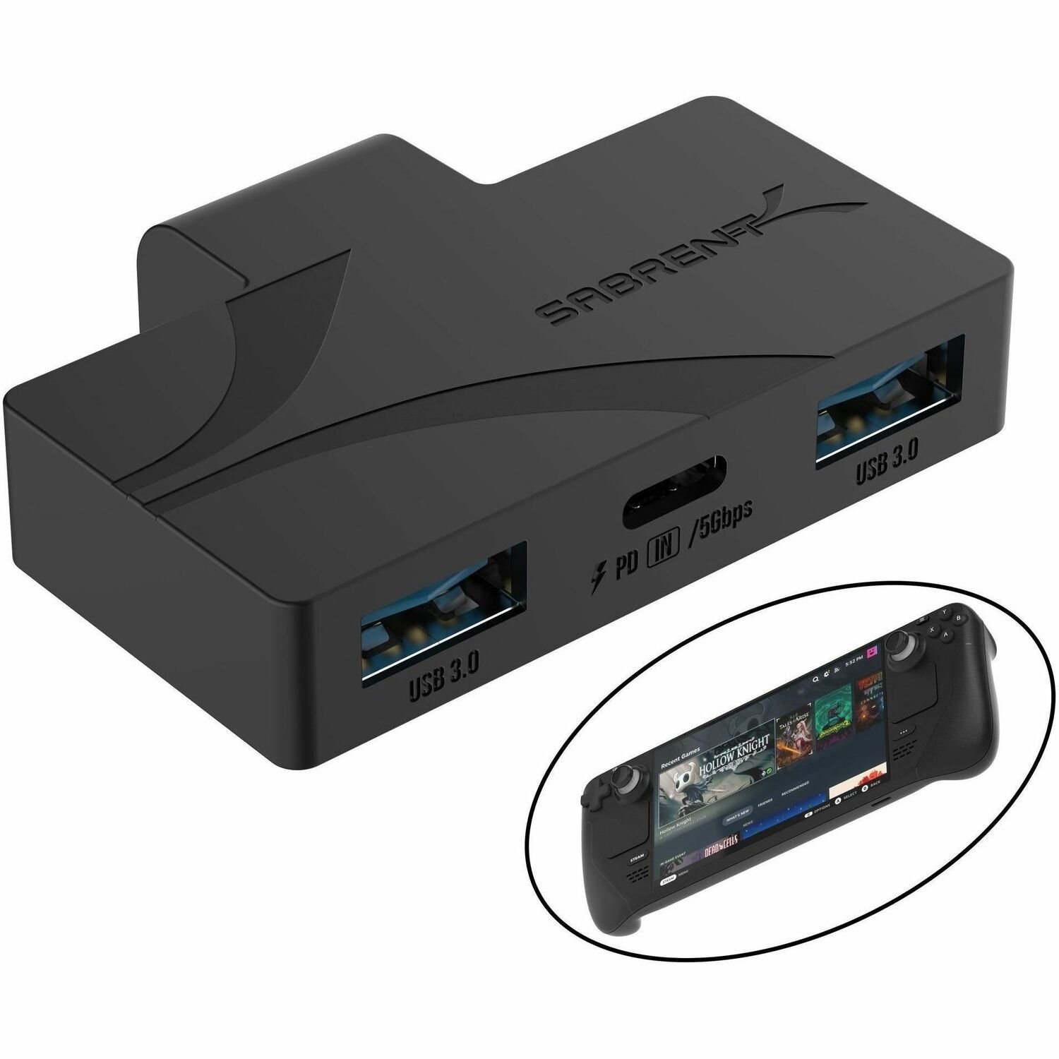 Sabrent USB Type-C 3-Port Gaming Hub for Steam Deck