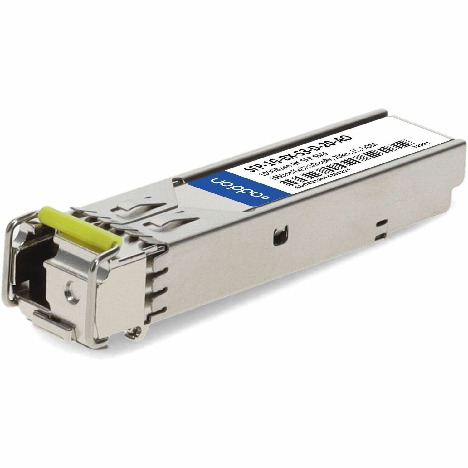 AddOn MSA and TAA 1000Base-BX SFP Transceiver (SMF, 1550nmTx/1310nmRx, 20km, LC, DOM)