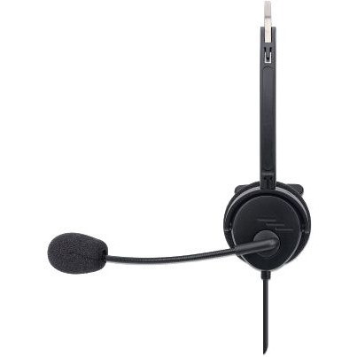 Mono Over-Ear Headset (USB), Microphone Boom (padded), Polybag Packaging, Adjustable Headband, In-Line Volume Control, Ear Cushion, USB-A for both sound and mic use, cable 1.5m, Three Year Warranty