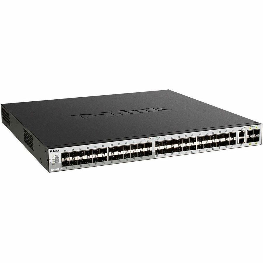 D-Link DGS-3130 DGS-3130-54S 2 Ports Manageable Ethernet Switch - Gigabit Ethernet, 10 Gigabit Ethernet - 1000Base-X, 10GBase-T, 10GBase-X - Black