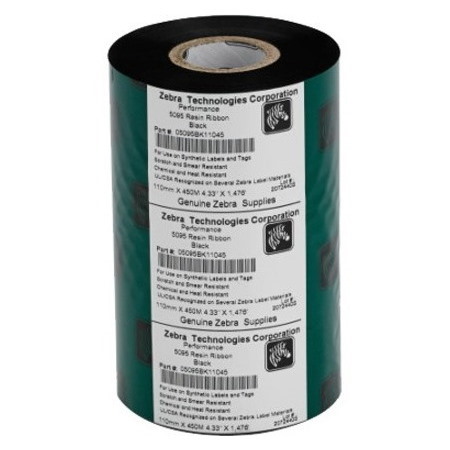 Zebra 05095BK110D Thermal Transfer Ribbon - Black - 1 Roll
