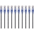 Monoprice 10-Pack, SlimRun Cat6A Ethernet Network Patch Cable, 7ft Black