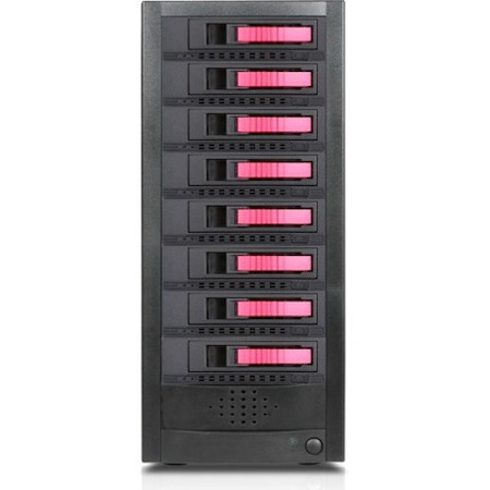 RAIDage JAGE9BT8HDRD-M1 Drive Enclosure 12Gb/s SAS, SATA/600 - Mini-SAS HD Host Interface Tower - Black, Red