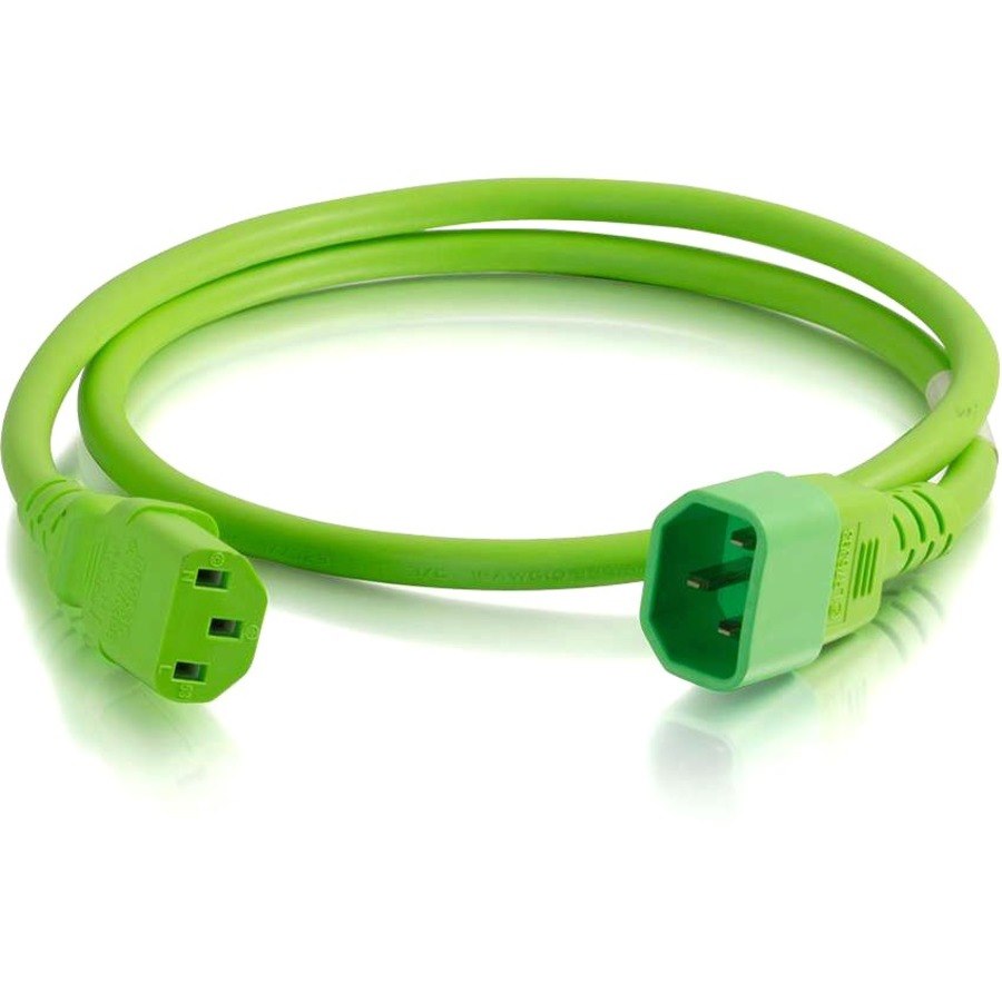 C2G 10ft 14AWG Power Cord (IEC320C14 to IEC320C13) - Green