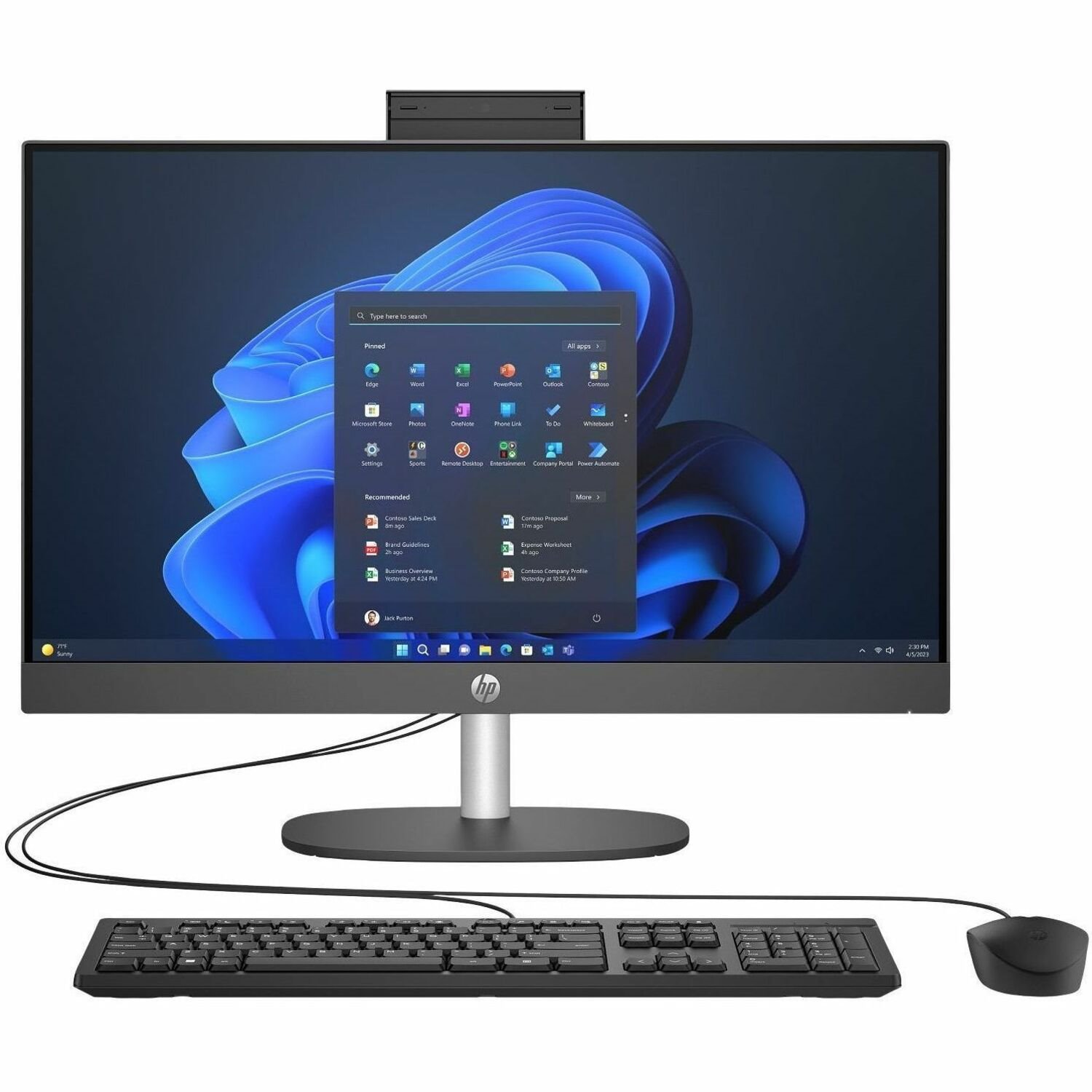 HP ProOne 245 G10 All-in-One Computer - AMD Ryzen 5 7520U - 16 GB - 512 GB SSD - 23.8" Full HD - Desktop