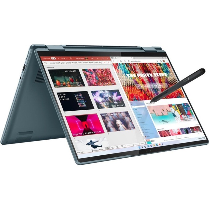Lenovo Yoga 7 14IAL7 82QE00BAUK 35.6 cm (14") Touchscreen Convertible 2 in 1 Notebook - 2.2K - Intel Core i5 12th Gen i5-1235U - Intel Evo Platform - 8 GB - 512 GB SSD - English (UK) Keyboard - Stone Blue