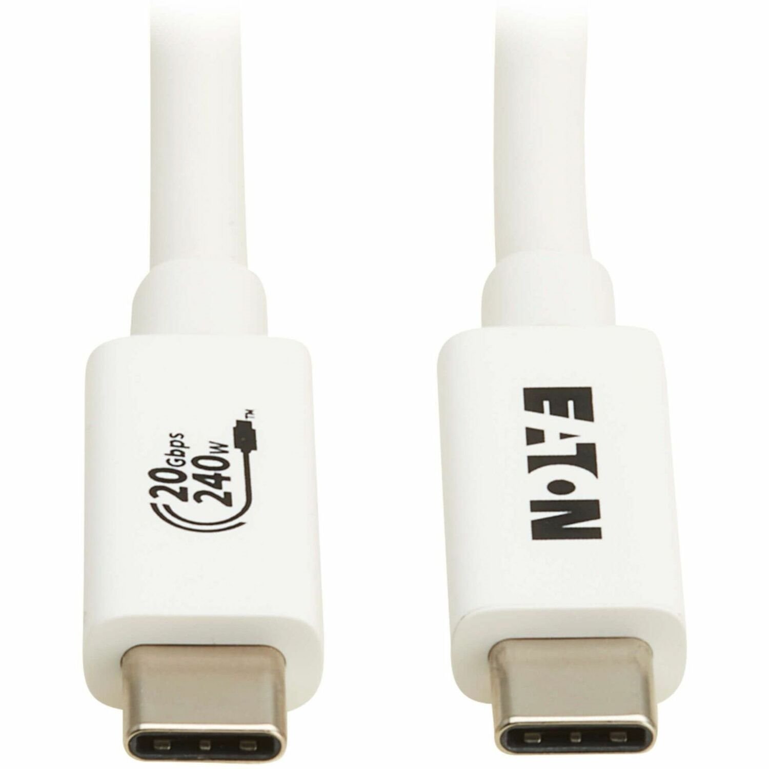 Eaton Tripp Lite Series USB4 20Gbps Cable (M/M) - USB-C, 4K 60 Hz, 240W PD Charging, White, 2 m (6.6 ft.)