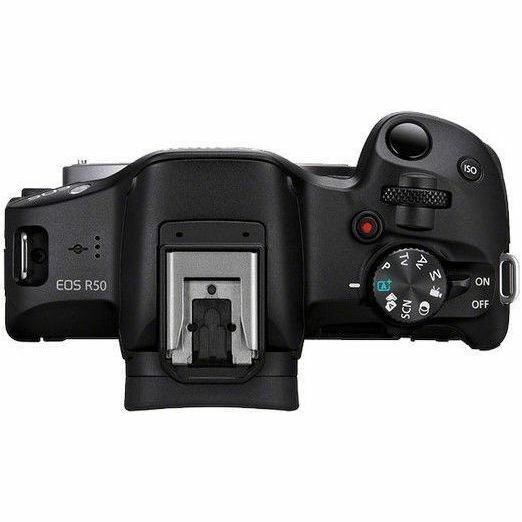 Canon EOS R50 24.2 Megapixel Mirrorless Camera with Lens - 0.71" - 1.77" (Lens 1), 2.17" - 8.27" (Lens 2) - Black