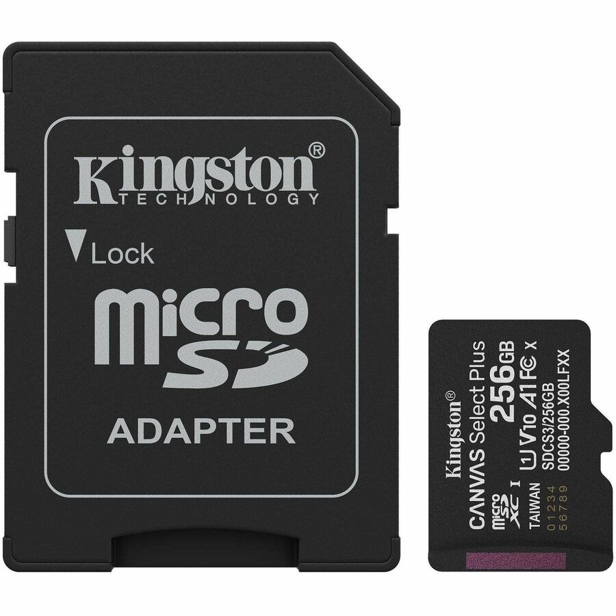 Kingston Canvas Select Plus 256 GB Class 10/UHS-I (U1) V10 microSDXC