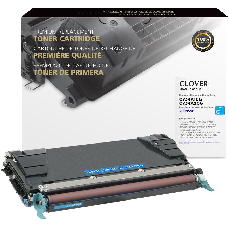 Clover Imaging Remanufactured Cyan Toner Cartridge for Lexmark C734/C736/X734