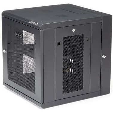 StarTech.com 4-Post 12U Wall Mount Network Cabinet, 19" Hinged Wall-Mounted Server Rack for IT Equipment, Flexible Lockable Rack Enclosure