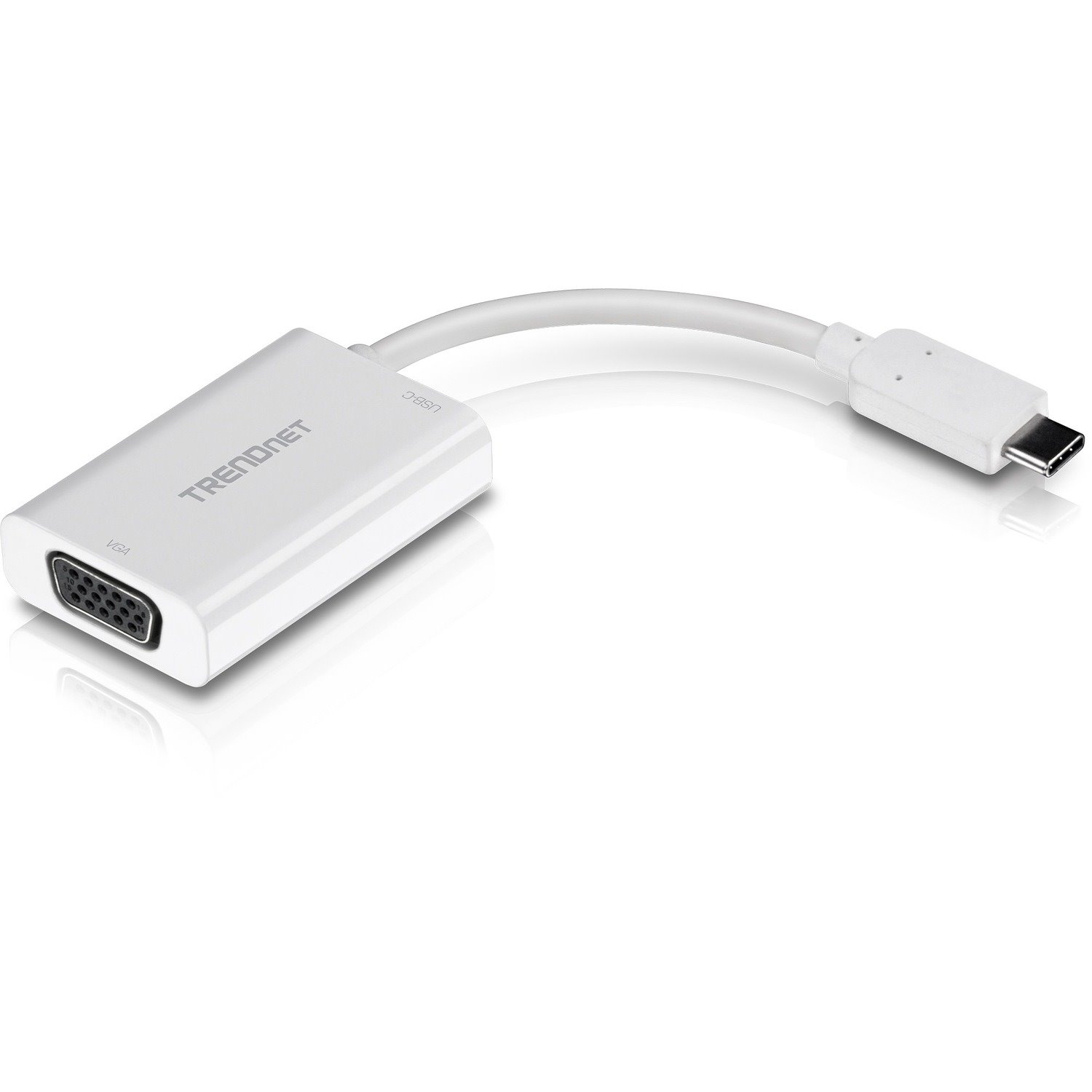 TRENDnet USB-C to VGA Adapter with Power Delivery, High Speed USB-C Connection, USB-C Power Delivery Compliant, CHROME, WINDOWS 10, MAC, TUC-VGA2