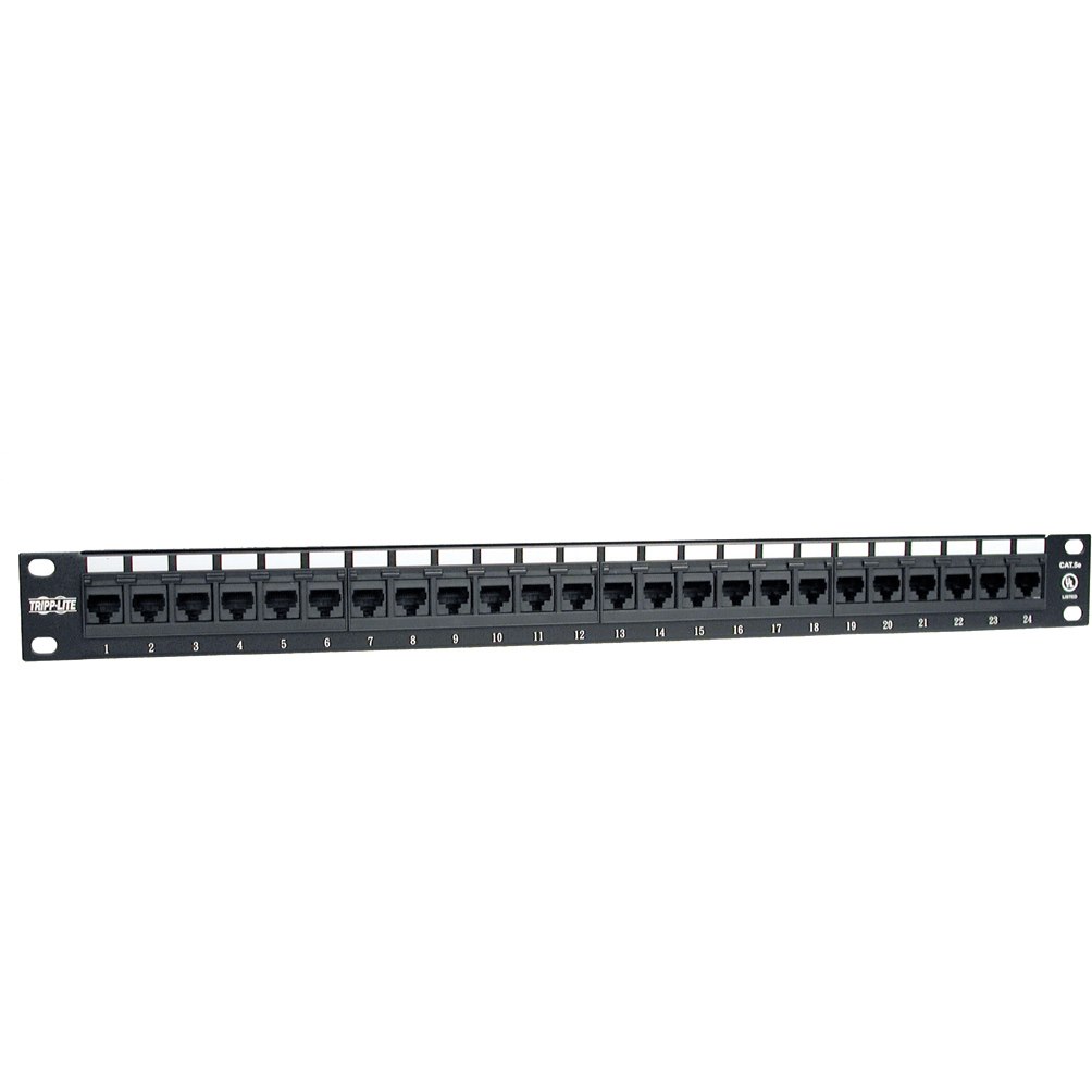 Eaton Tripp Lite Series 24-Port 1U Rack-Mount Cat5e 110 Patch Panel, 568B, RJ45 Ethernet, TAA