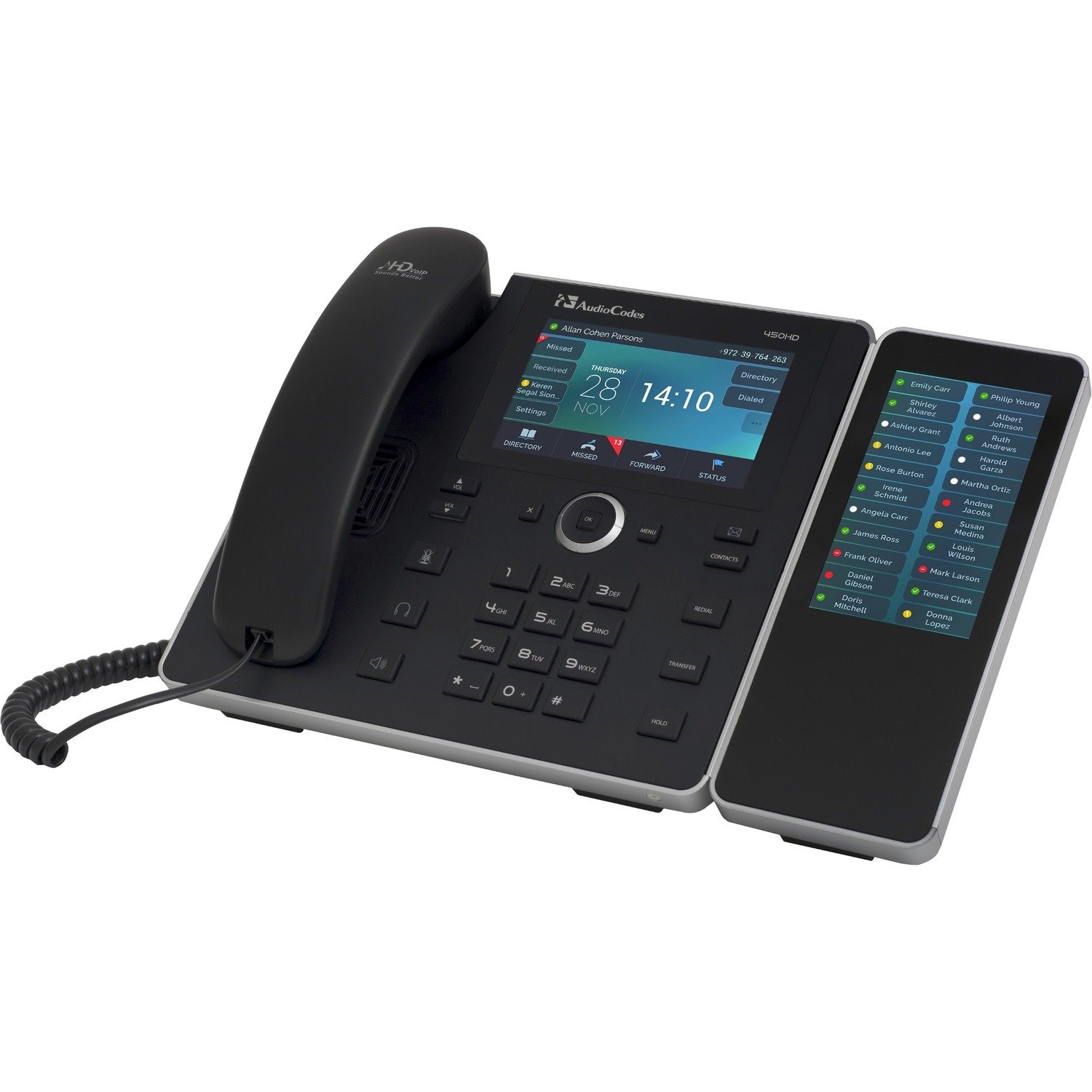 AudioCodes 450HD IP Phone - Corded - Corded - Wall Mountable, Desktop - Black