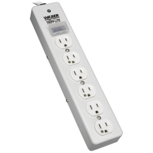 Eaton Tripp Lite Series Hospital-Grade Surge Protector with 6 Hospital-Grade Outlets, 15 ft. (4.57 m) Cord, 1050 Joules, UL 1363, Not for Patient-Care Rooms