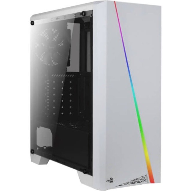 AeroCool Cylon Computer Case - ATX Motherboard Supported - Mid-tower - SPCC, Tempered Glass, Acrylonitrile Butadiene Styrene (ABS) - White