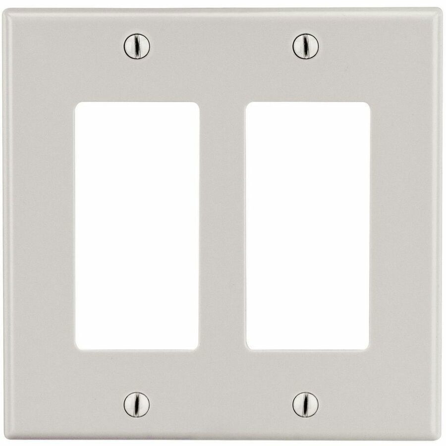 Bryant Wallplate, Mid-Size 2-Gang, 2) Decorator, Light Almond