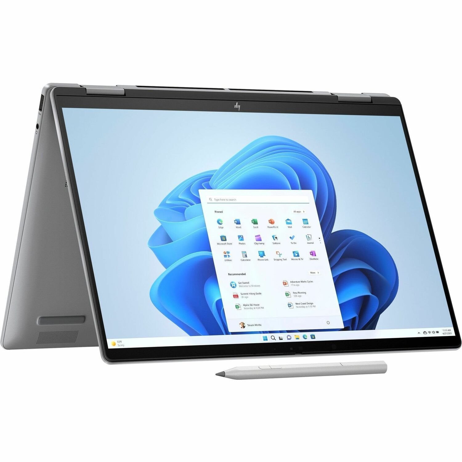 HP ENVY x360 14-fc0000 14-fc0000ca 14" Touchscreen Convertible 2 in 1 Notebook - 2.8K - Intel Core Ultra 7 155U - 16 GB - 1 TB SSD - Meteor Silver