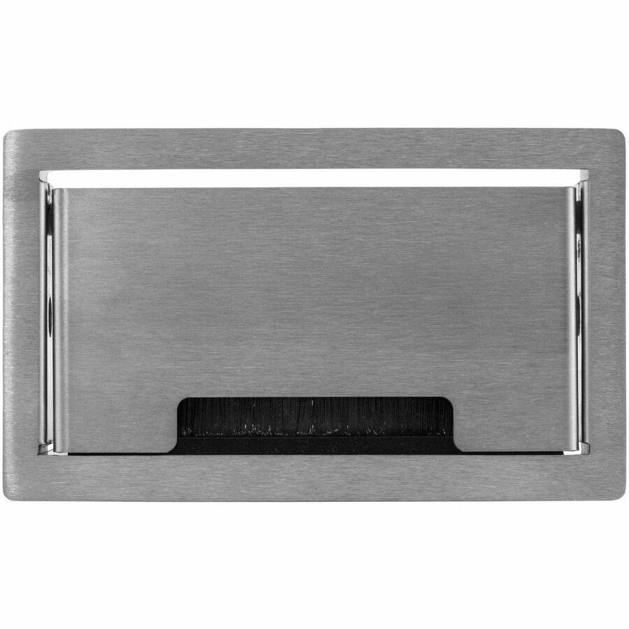 Hubbell Premise Wiring Furniture Connectivity Boxes, Work Surface, Grommet Style, Surface Unit, Silver