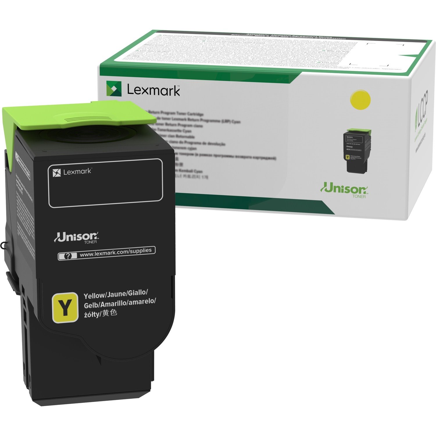 Lexmark Unison Original Standard Yield Laser Toner Cartridge - Yellow - 1 Each