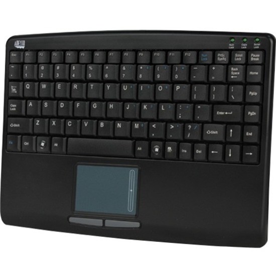 Adesso SlimTouch AKB-410UB Keyboard - Cable Connectivity - USB Interface - TouchPad - English (US) - Black