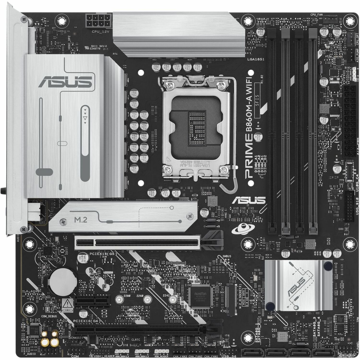 Asus Prime PRIME B860M-A WIFI Gaming Desktop Motherboard - Intel B860 Chipset - Socket LGA-1851 - Micro ATX