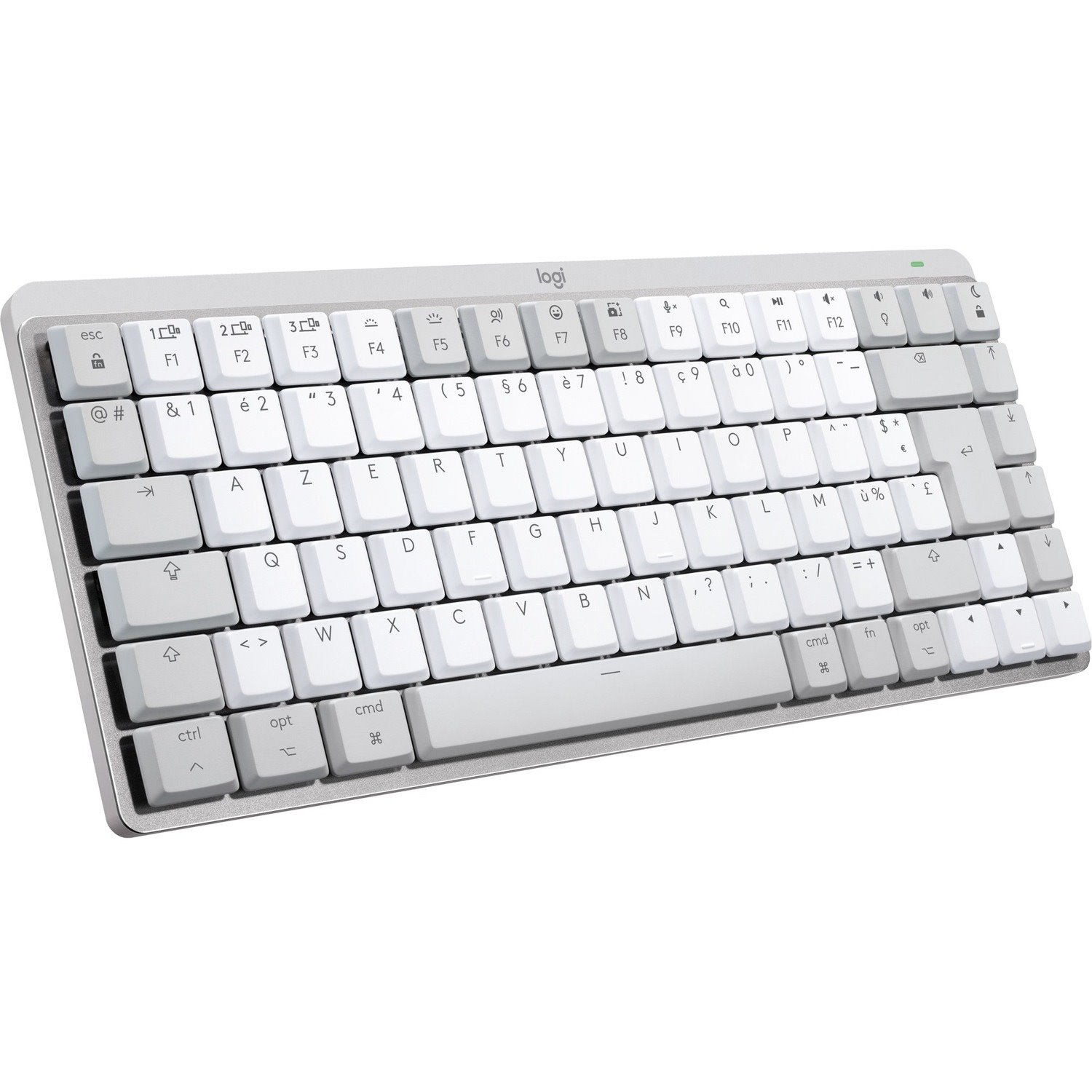 Logitech MX Mechanical Mini Keyboard - Wireless Connectivity - USB Type C Interface - LED - English (UK) - QWERTY Layout - Light Grey