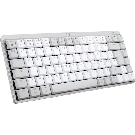 Logitech MX Mechanical Mini Keyboard - Wireless Connectivity - USB Type C Interface - LED - English (UK) - QWERTY Layout - Light Grey