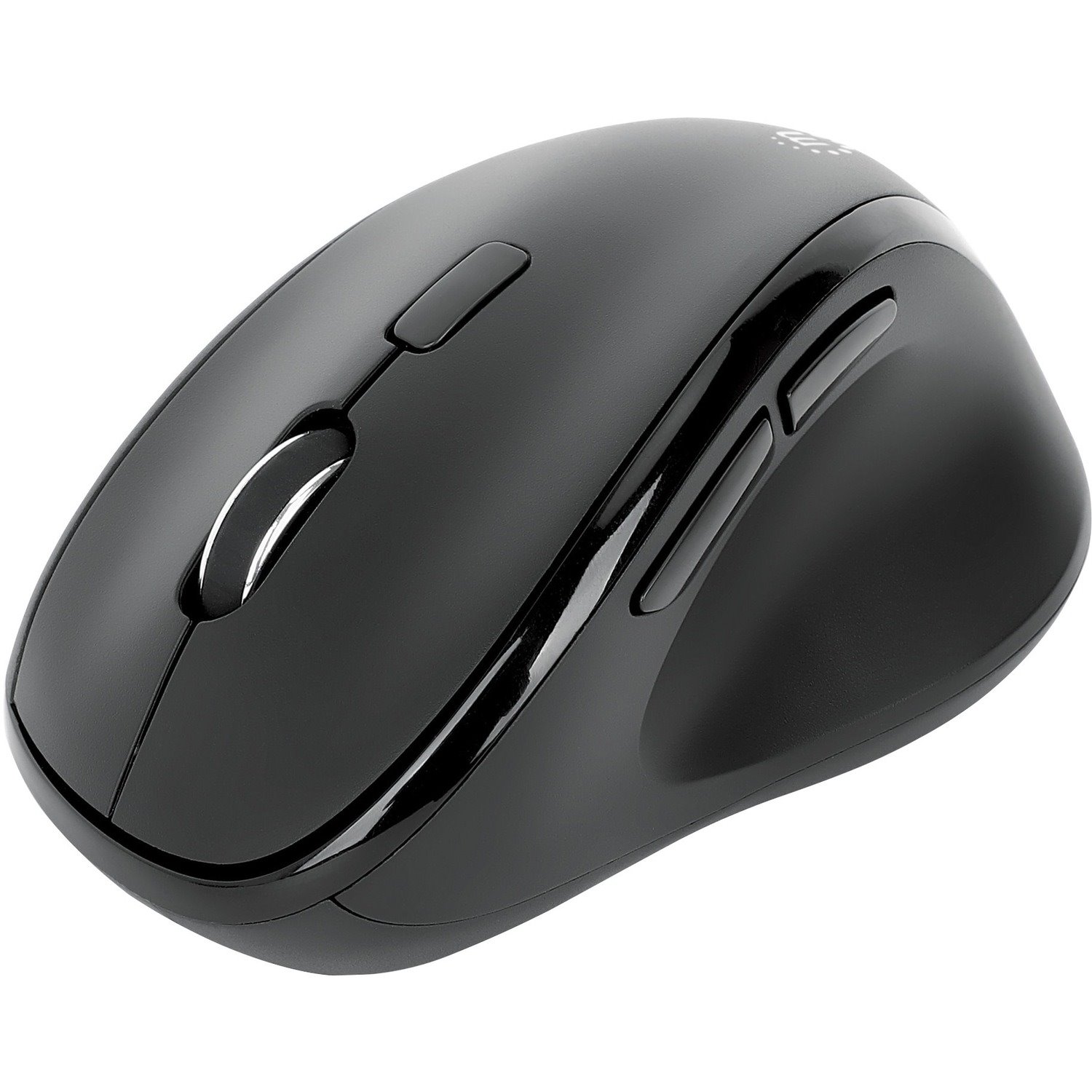 Manhattan Mouse - Radio Frequency - USB Type A, USB Type C - Optical - 6 Button(s) - Black - 1 Pack