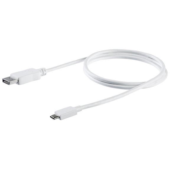 StarTech.com 3ft/1m USB C to DisplayPort 1.2 Cable 4K 60Hz - USB Type-C to DP Video Adapter Monitor Cable HBR2 - TB3 Compatible - White