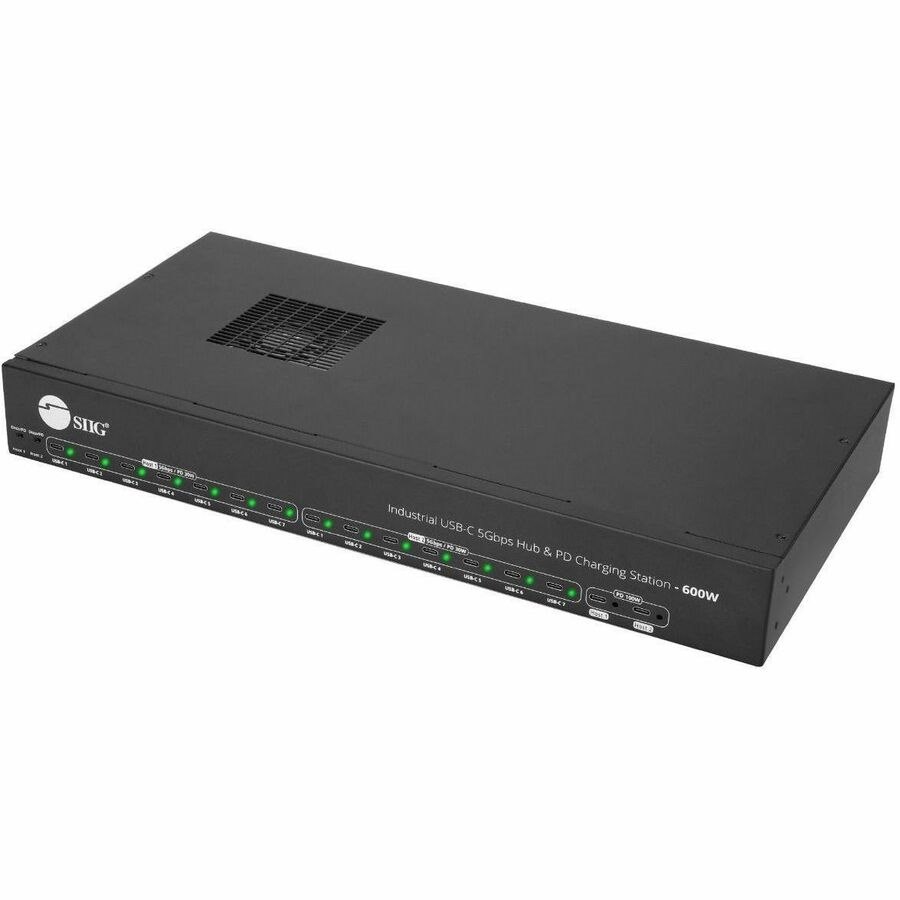 SIIG 16-port Industrial 600W USB-C PD Charging Station with 5Gbps USB Hub