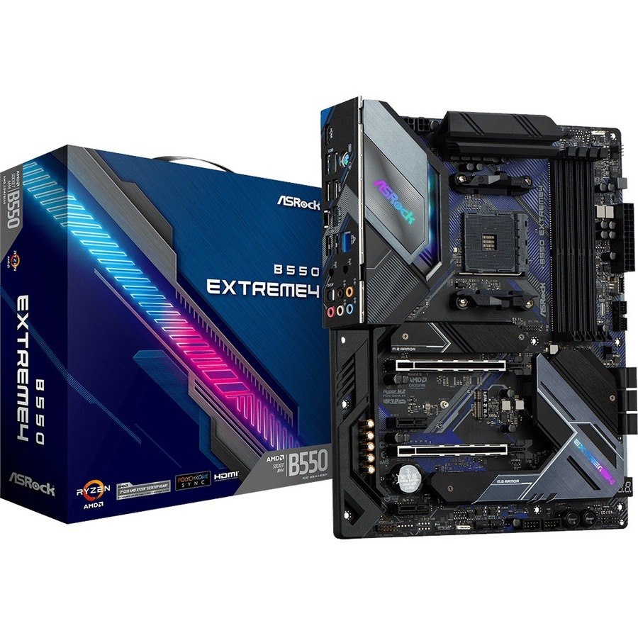 ASRock B550 Extreme4 Desktop Motherboard - AMD B550 Chipset - Socket AM4 - ATX