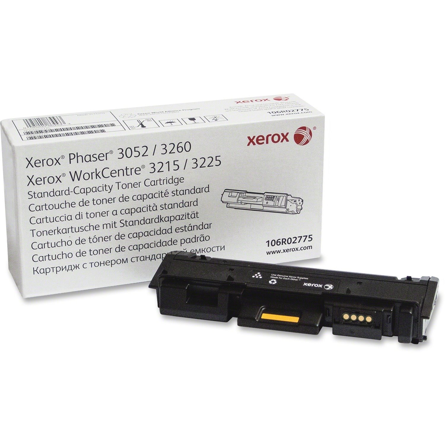 Xerox Genuine Phaser&reg; 3052/3260, WorkCentre&reg; 3215/3225 Black Standard capacity Toner Cartridge (1500 Pages) - 106R02775