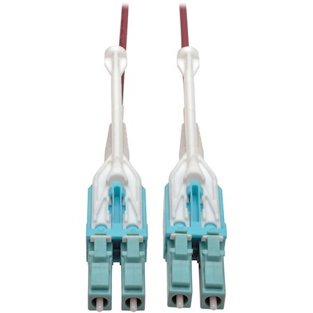 Eaton Tripp Lite Series 10G Duplex Multimode 50/125 OM4 LSZH Fiber Optic Cable (LC/LC), Push/Pull Tabs, Magenta, 1 m