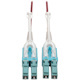 Eaton Tripp Lite Series 10G Duplex Multimode 50/125 OM4 LSZH Fiber Optic Cable (LC/LC), Push/Pull Tabs, Magenta, 1 m