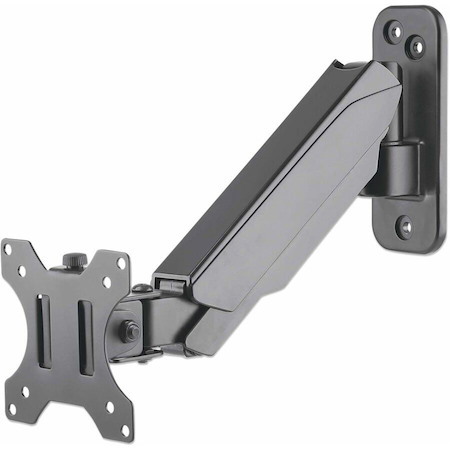 Wall Mount for TV & Monitors (Spring Arm 2 pivots), For screens 17" to 32" , VESA compatability: 75x75mm and 100x100mm - check the dimensions of the four mounting holes on back of screen to ensure it fits, Max 8kg, Black, Bracket, Lifetime Warranty