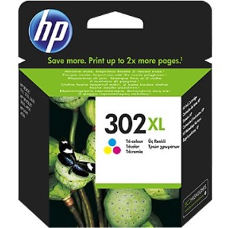 HP 302XL Original High Yield Inkjet Ink Cartridge - Tri-colour Pack