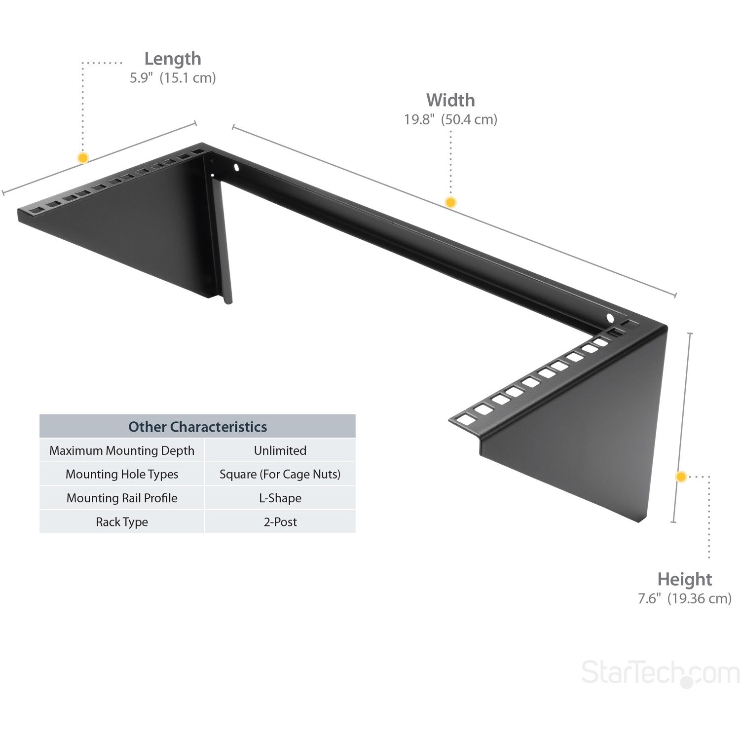 StarTech.com 4U Wall Mount Patch Panel Bracket - 19 inch Steel Vertical Mounting Bracket for Network and Data Equipment (RK419WALLV)