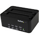 StarTech.com Dual Bay Hard Drive Duplicator and Eraser, External HDD/SSD Cloner / Copier / Wiper Tool, USB 3.0 to SATA Docking Station