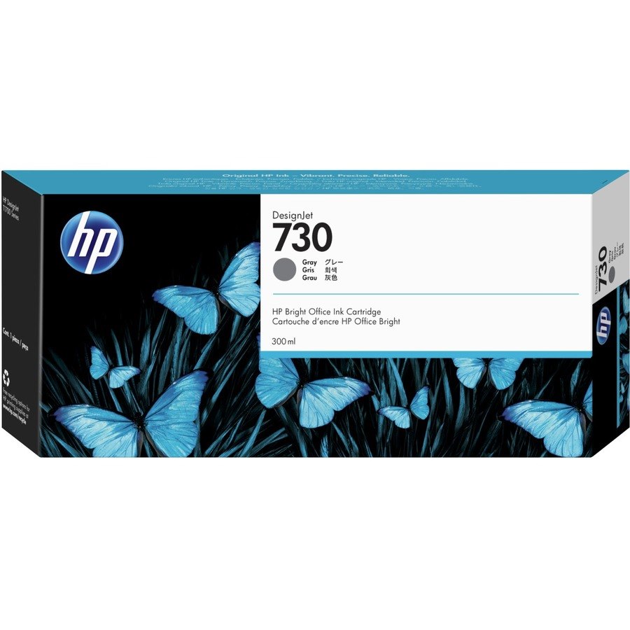 HP 730 Original High Yield Inkjet Ink Cartridge - Grey Pack