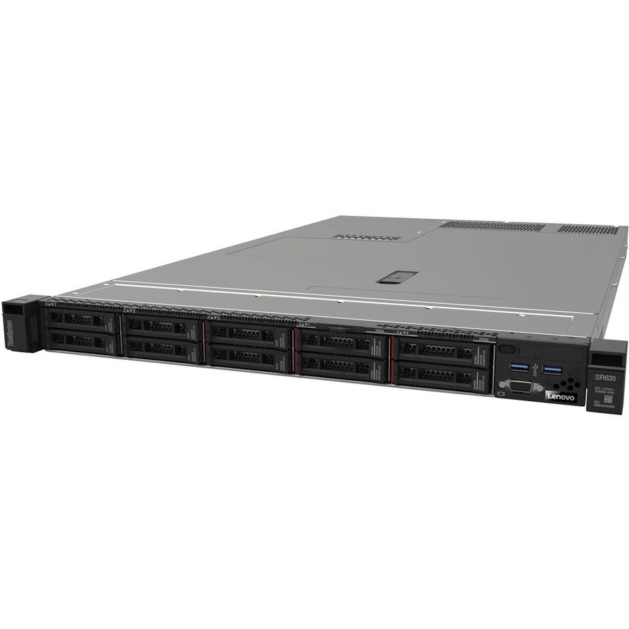 Lenovo ThinkSystem SR635 7Y99A018NA 1U Rack Server - 1 EPYC 7702P 2 GHz - 32 GB RAM - Serial ATA Controller