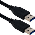 QVS 3ft USB 3.0/3.1 Type A Male to Male 5Gbps Black Cable