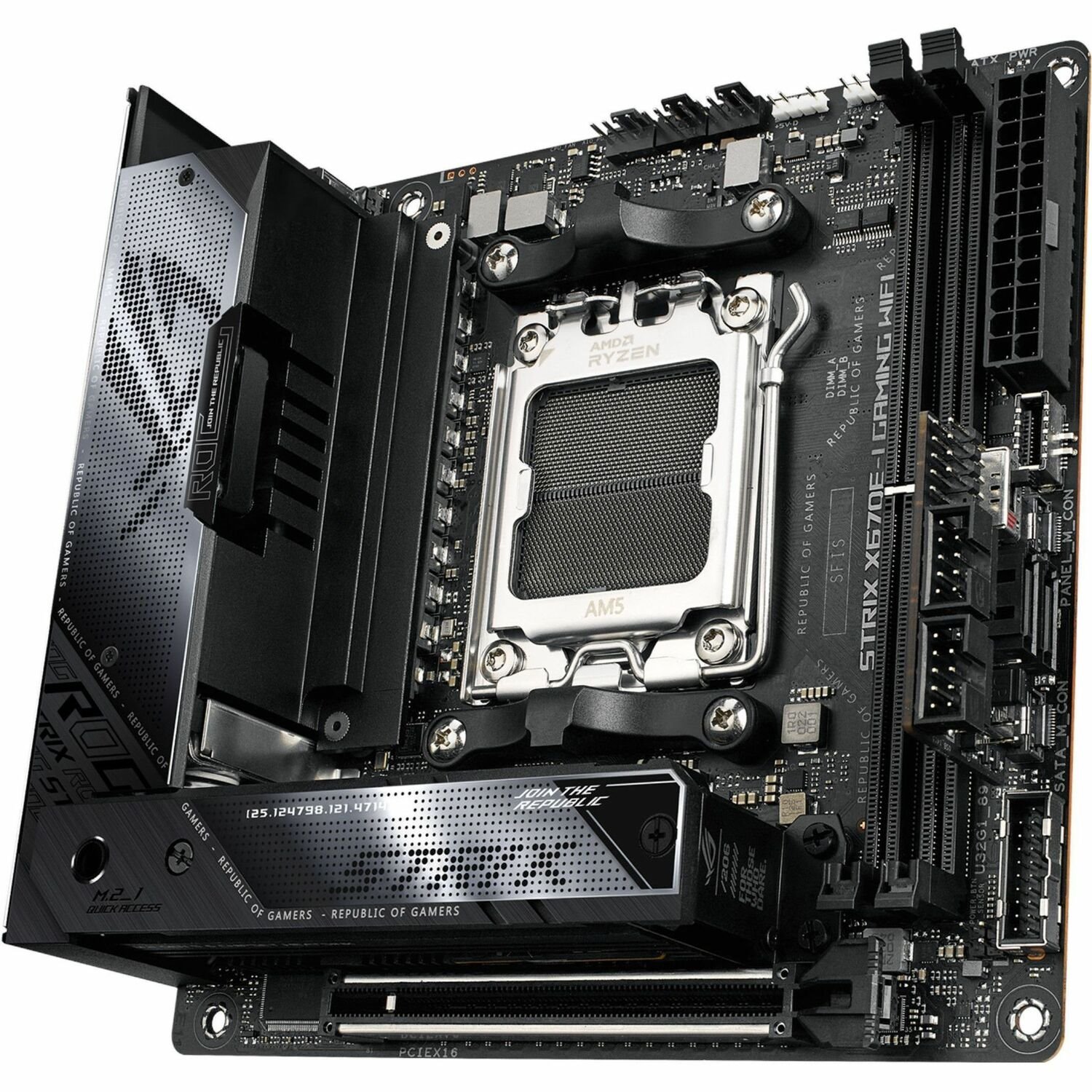 Asus ROG Strix X670E-I GAMING WIFI Gaming Desktop Motherboard - AMD X670 Chipset - Socket AM5 - Mini ITX