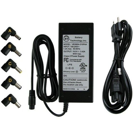 BTI AC-U65W-5X AC ADAPTER 19V 65W 04G2660031T2, A00020, NX061/NP, 200-XX027-11-1, CF745, P975F, 200-XX047-11-1, K000042840, A000007020, NX061 SATELLITE T210, T215D, T215D-S1140, T215D-S1140RD, T215D-S1150, T215D-S1150RD, T215D-S1150WH, T215D-S1160RD, T215D-S1160WH, T230, T230-12Q, T235, T235D, T235D-S1340RD, T235D-S1345, T235D-S1345WH, T235D-S1360RD, T235D-S9310D, T235-S1350RD, T235-S1352, T235-S1370RD