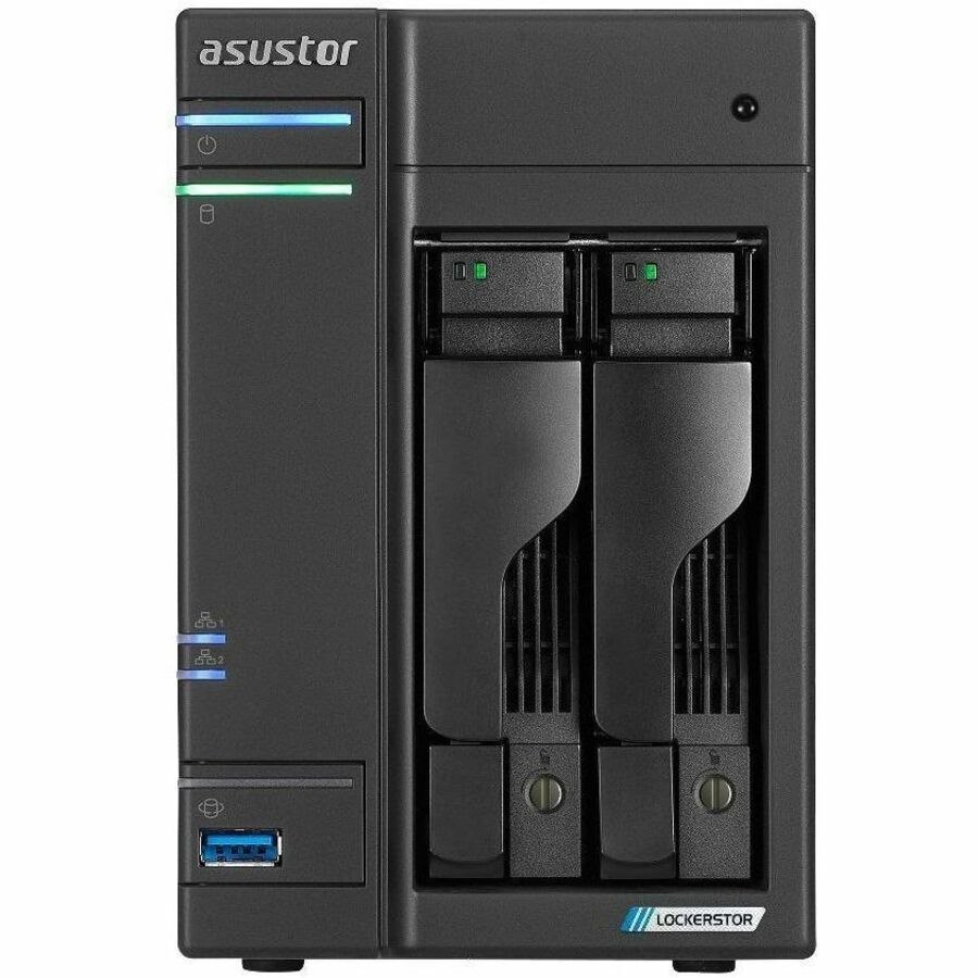 Asustor Gen2+ 2-Bay Nas 3.5"/2.5"(0/2), QC-2.0GHz, 4GB, M.2(4), 5GbE(2), TWR, 3YR