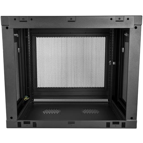 StarTech.com 2-Post 9U Wall Mount Network Cabinet, 19" Wall-Mounted Server Rack for Data / IT Equipment, Small Lockable Rack Enclosure